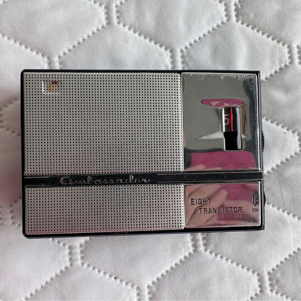 Ambassador Transistor Radio Silver Vintage Eight Transistor Case